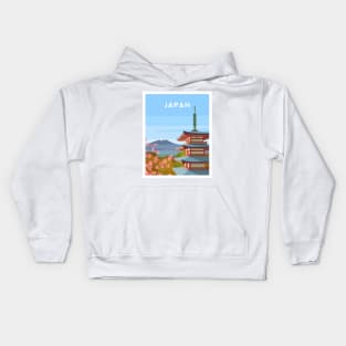 Japan - Mount Fuji and Chureito Pagoda Kids Hoodie